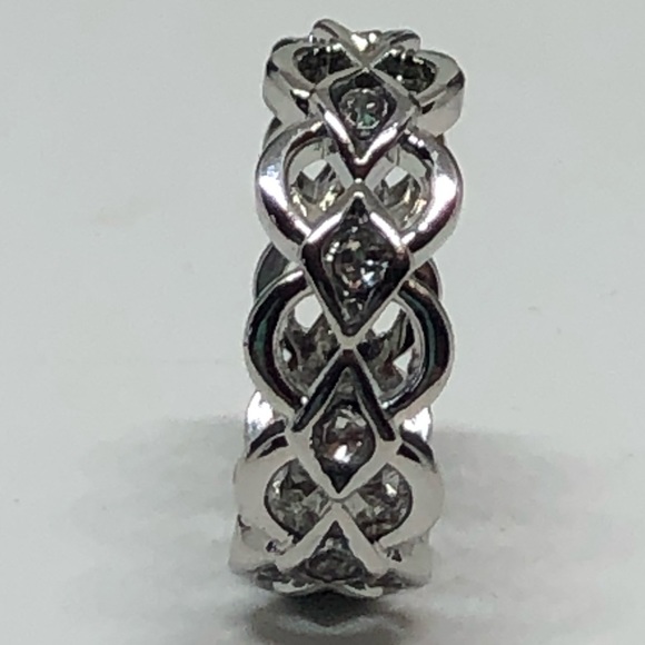 .925 Open Weave with CZs Ring - Picture 3 of 7